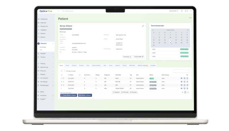 Praxissoftware Physiotherapie | Optica Viva