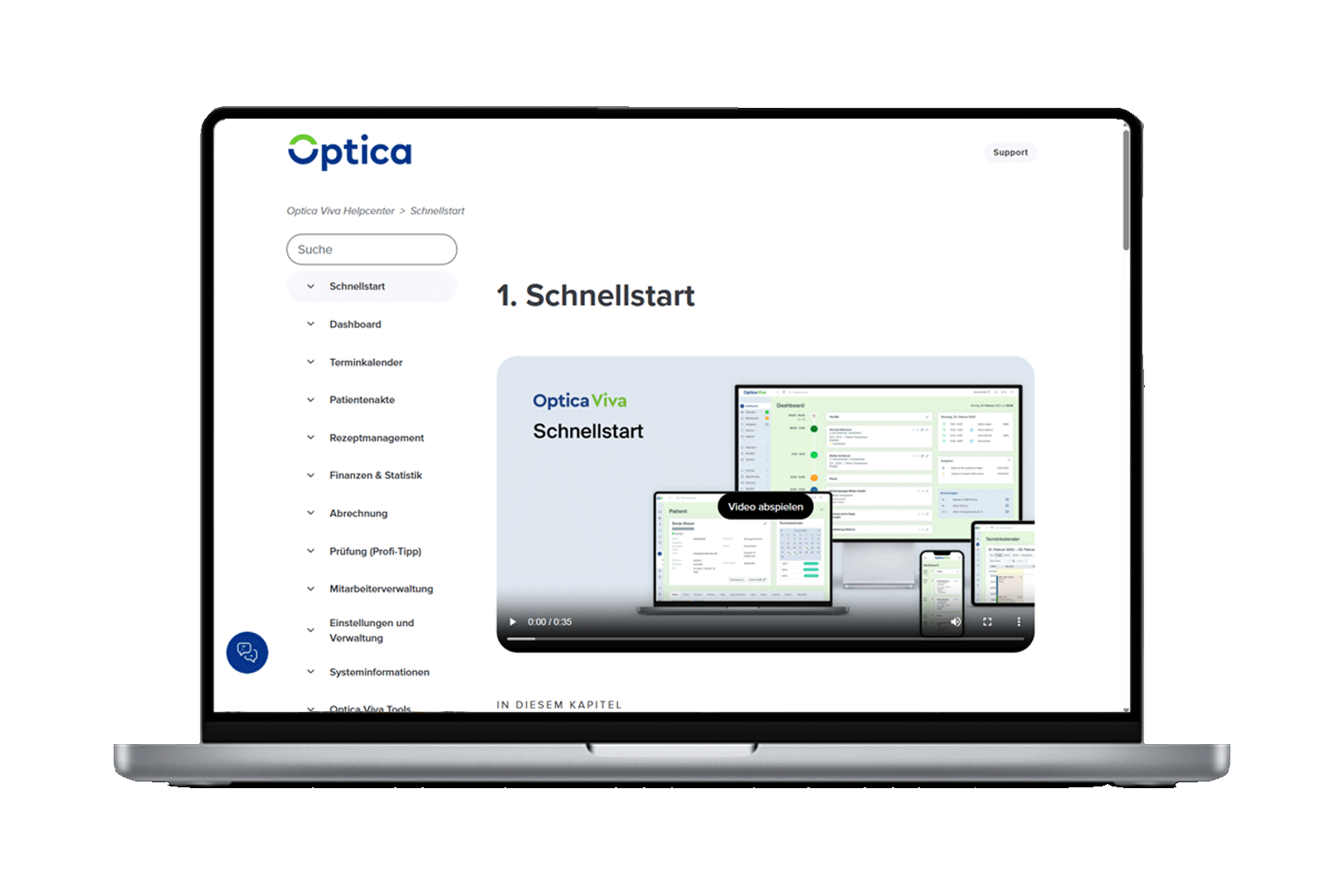 Optica Viva Hilfeseite